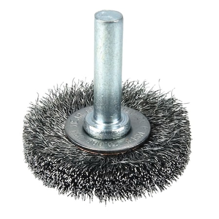 Weiler 1-1/2" Wire Radial Wheel, .006" Steel Fill, 1/4" Stem 17950